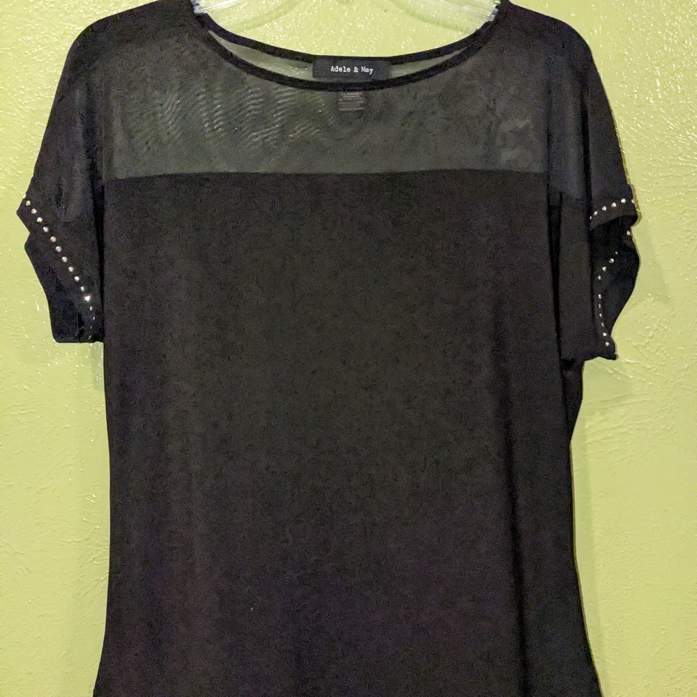 Black Studded Women's Top